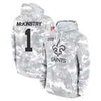 Johmsee NO.Saints #1 Kool-Aid McKinstry Player Arctic Camo Salute to Service Pullover Hoodies Limited Game Stitched Jerseys