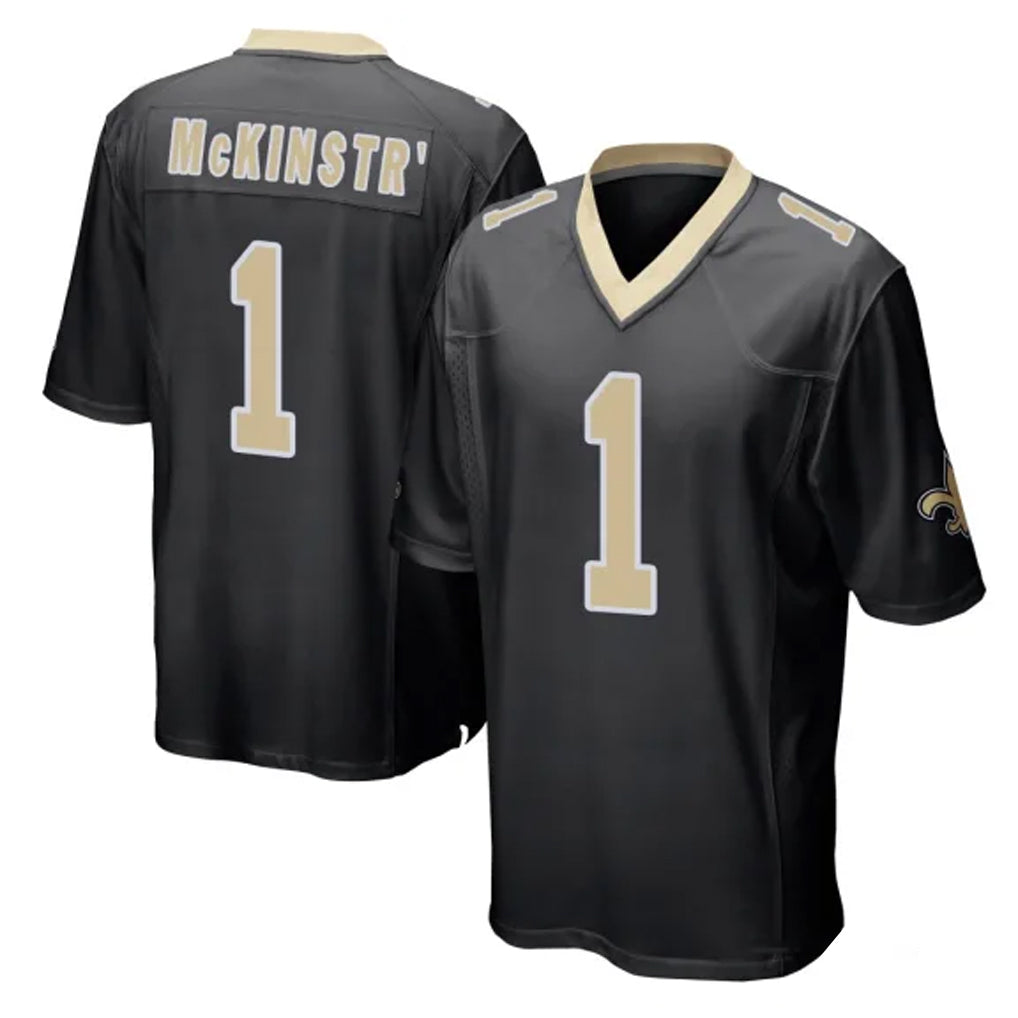 Johmsee NO.Saints #1 Kool-Aid McKinstry Player Black Home Game Stitched Jerseys