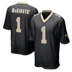 Johmsee NO.Saints #1 Kool-Aid McKinstry Player Black Home Game Stitched Jerseys
