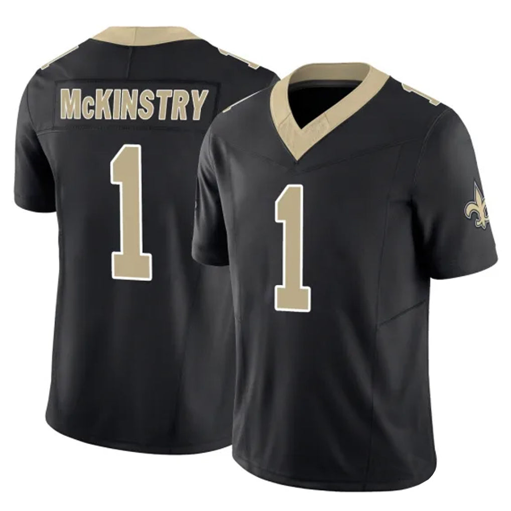 Johmsee NO.Saints #1 Kool-Aid McKinstry Player Black Limited Vapor F.U.S.E. Home Game Stitched Jerseys