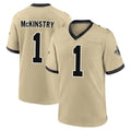Johmsee NO.Saints #1 Kool-Aid McKinstry Player Gold Home Game Stitched Jerseys