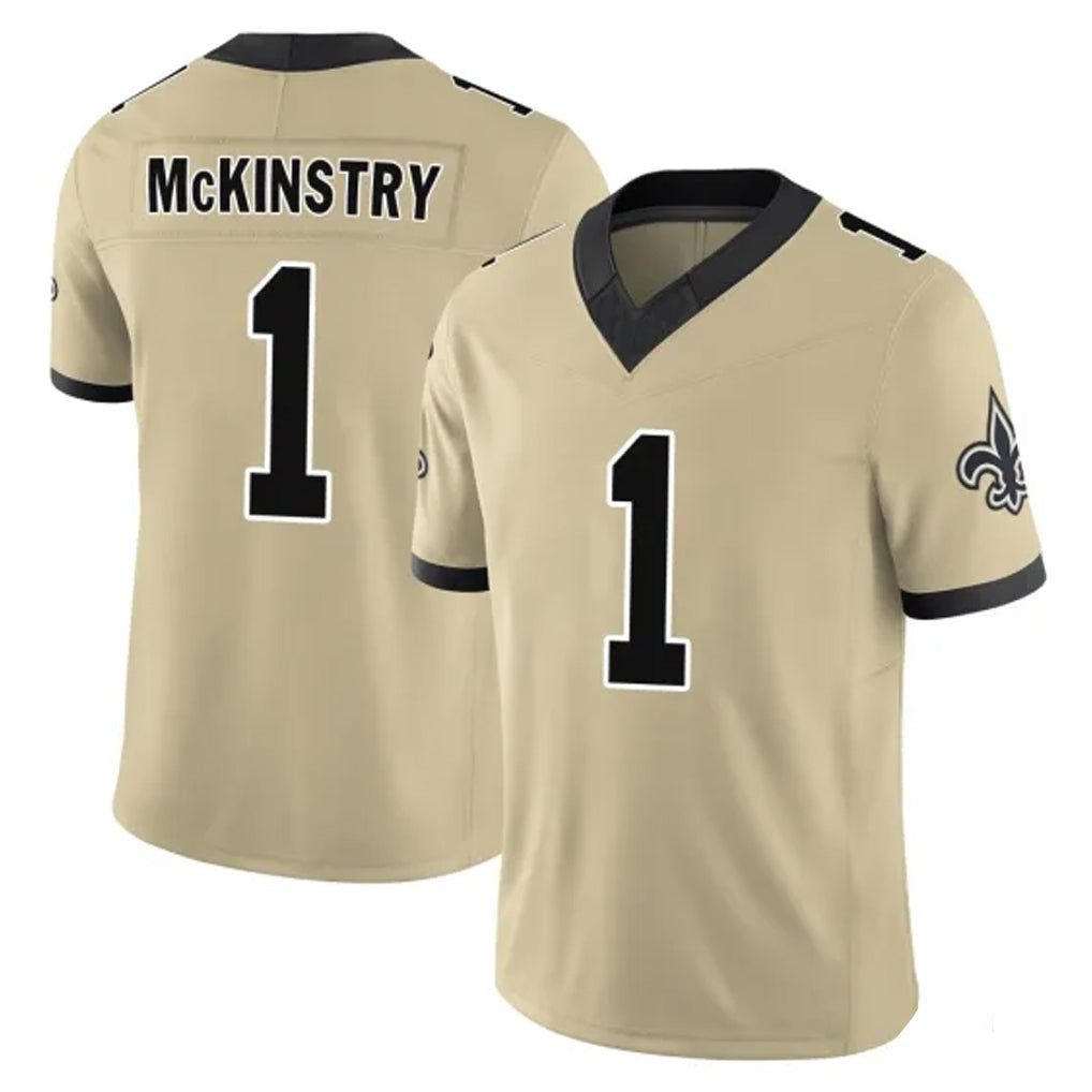 Johmsee NO.Saints #1 Kool-Aid McKinstry Player Gold Limited Vapor F.U.S.E. Home Game Stitched Jerseys
