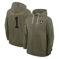 Johmsee NO.Saints #1 Kool-Aid McKinstry Player Olive Salute to Service Pullover Hoodies Limited Stitched Jerseys