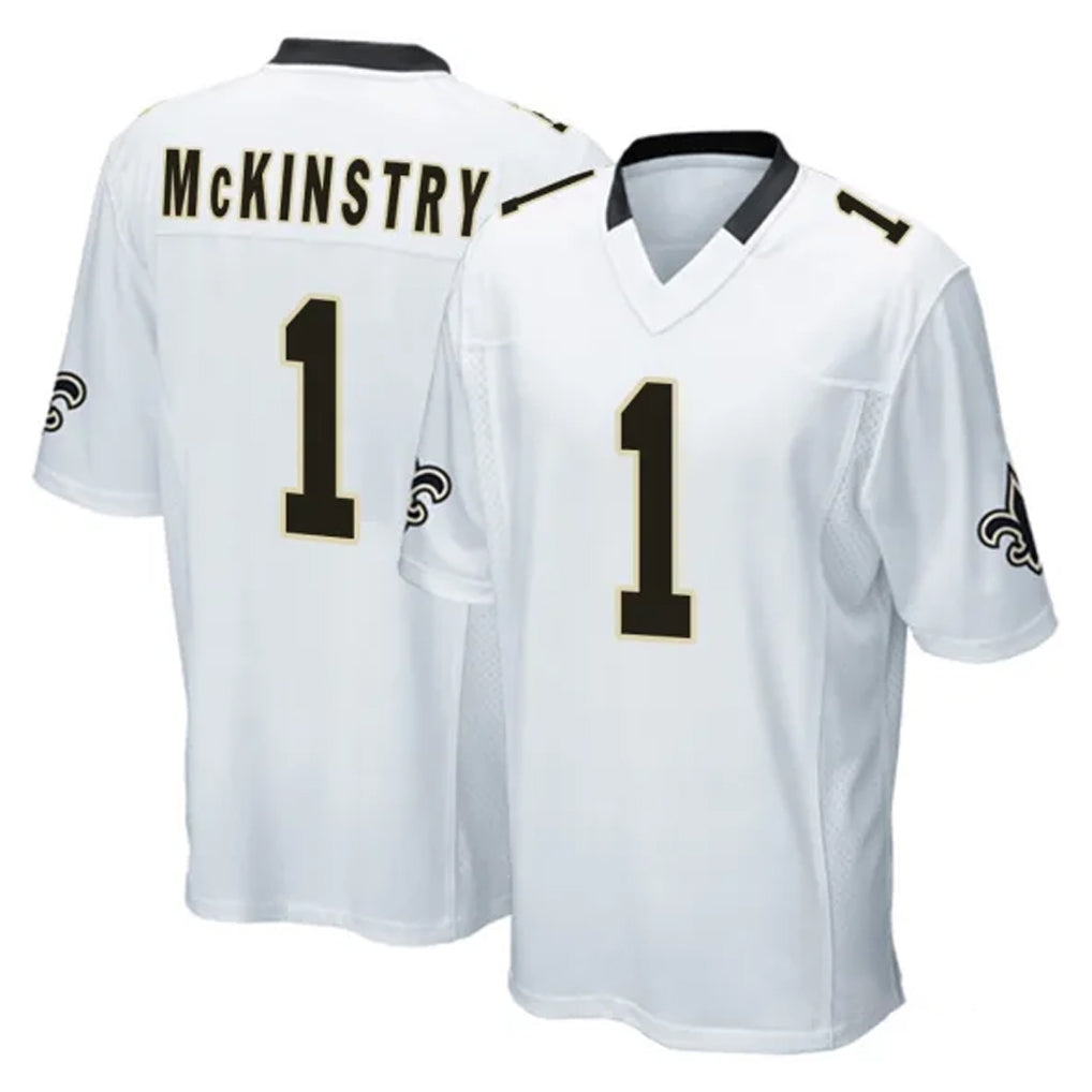 Johmsee NO.Saints #1 Kool-Aid McKinstry Player White Home Game Stitched Jerseys
