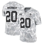 Johmsee NO.Saints #20 Pete Werner Player Arctic Camo Salute To Service Limited Game Stitched Jerseys