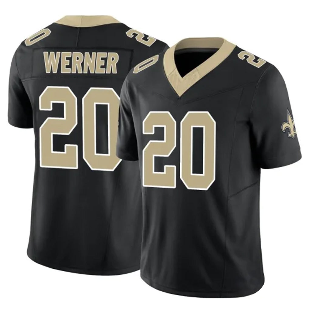 Johmsee NO.Saints #20 Pete Werner Player Black Limited Vapor F.U.S.E. Home Game Stitched Jerseys