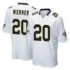Johmsee NO.Saints #20 Pete Werner Player White Home Game Stitched Jerseys