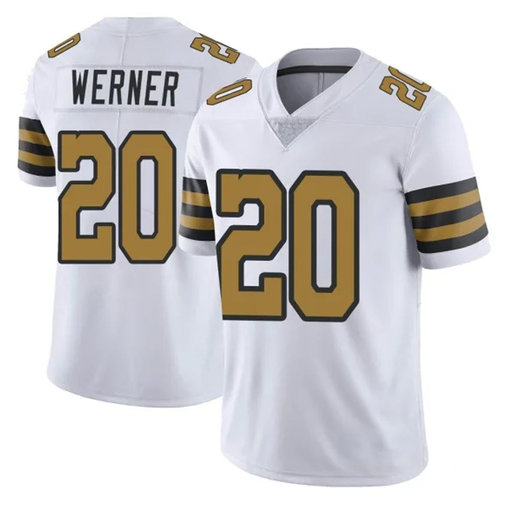 Johmsee NO.Saints #20 Pete Werner Player White Limited Color Rush Home Game Stitched Jerseys