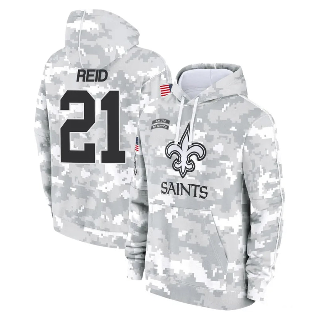 Johmsee NO.Saints #21 Justin Reid Player Arctic Camo Salute to Service Pullover Hoodies Limited Game Stitched Jerseys
