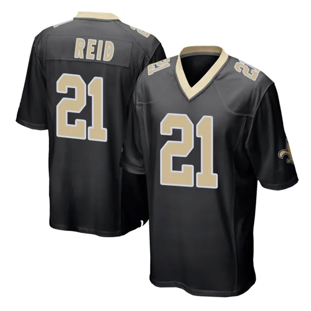 Johmsee NO.Saints #21 Justin Reid Player Black Home Game Stitched Jerseys
