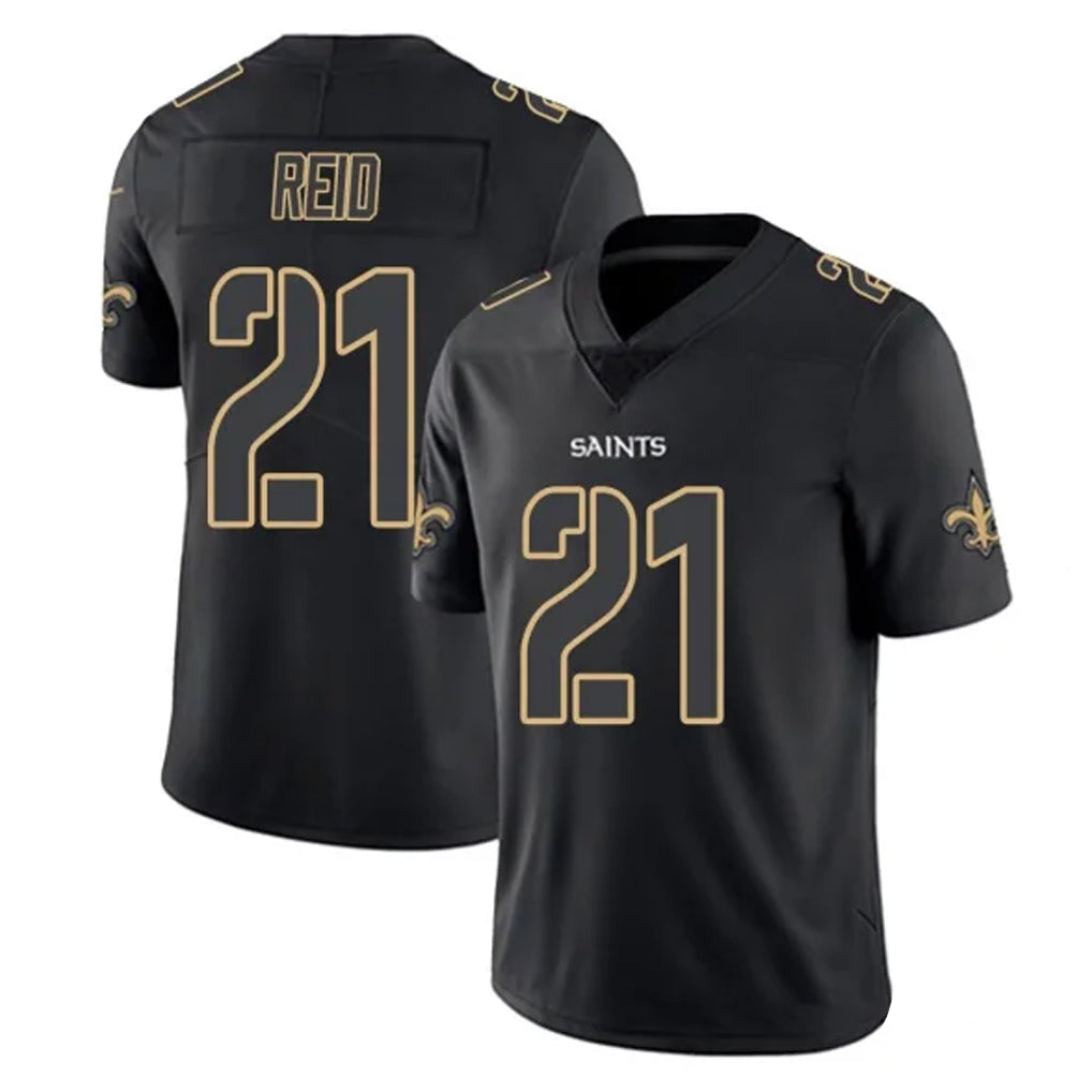 Johmsee NO.Saints #21 Justin Reid Player Black Impact Limited Home Game Stitched Jerseys