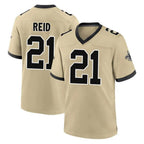 Johmsee NO.Saints #21 Justin Reid Player Gold Home Game Stitched Jerseys