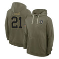 Johmsee NO.Saints #21 Justin Reid Player Olive Salute to Service Pullover Hoodies Limited Stitched Jerseys