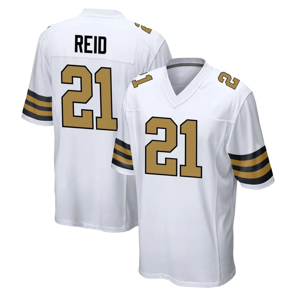 Johmsee NO.Saints #21 Justin Reid Player White Alternate Home Game Stitched Jerseys