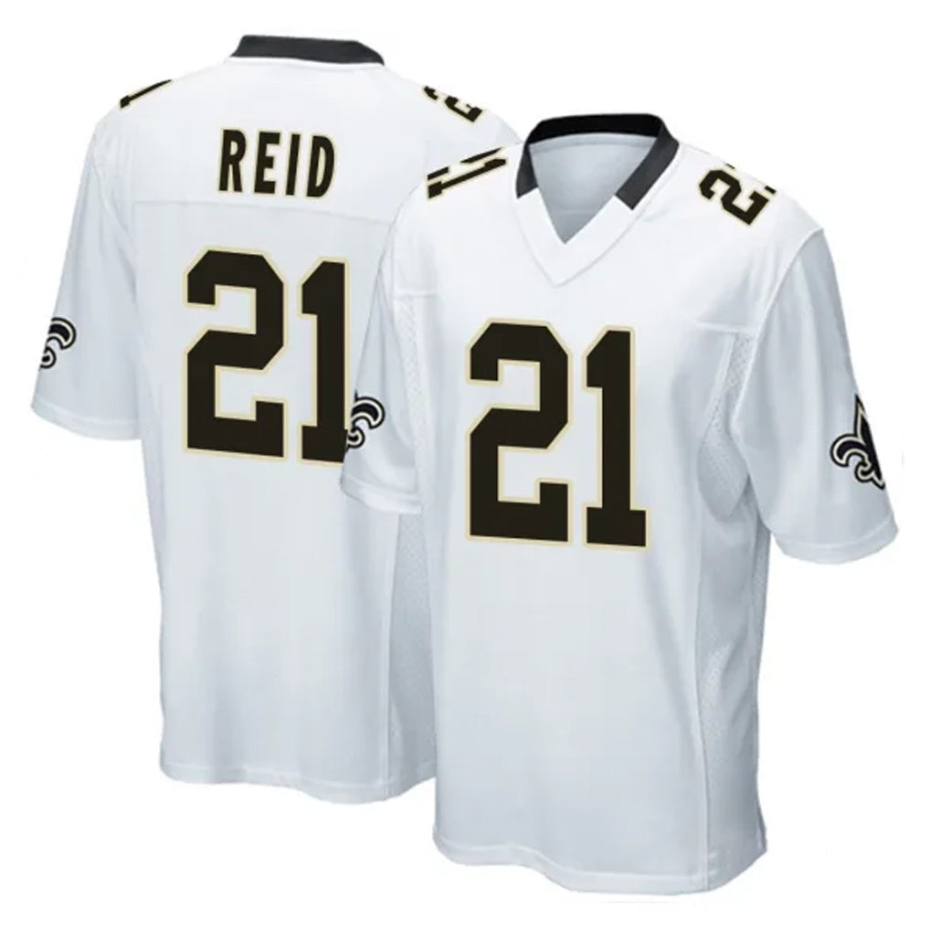 Johmsee NO.Saints #21 Justin Reid Player White Home Game Stitched Jerseys