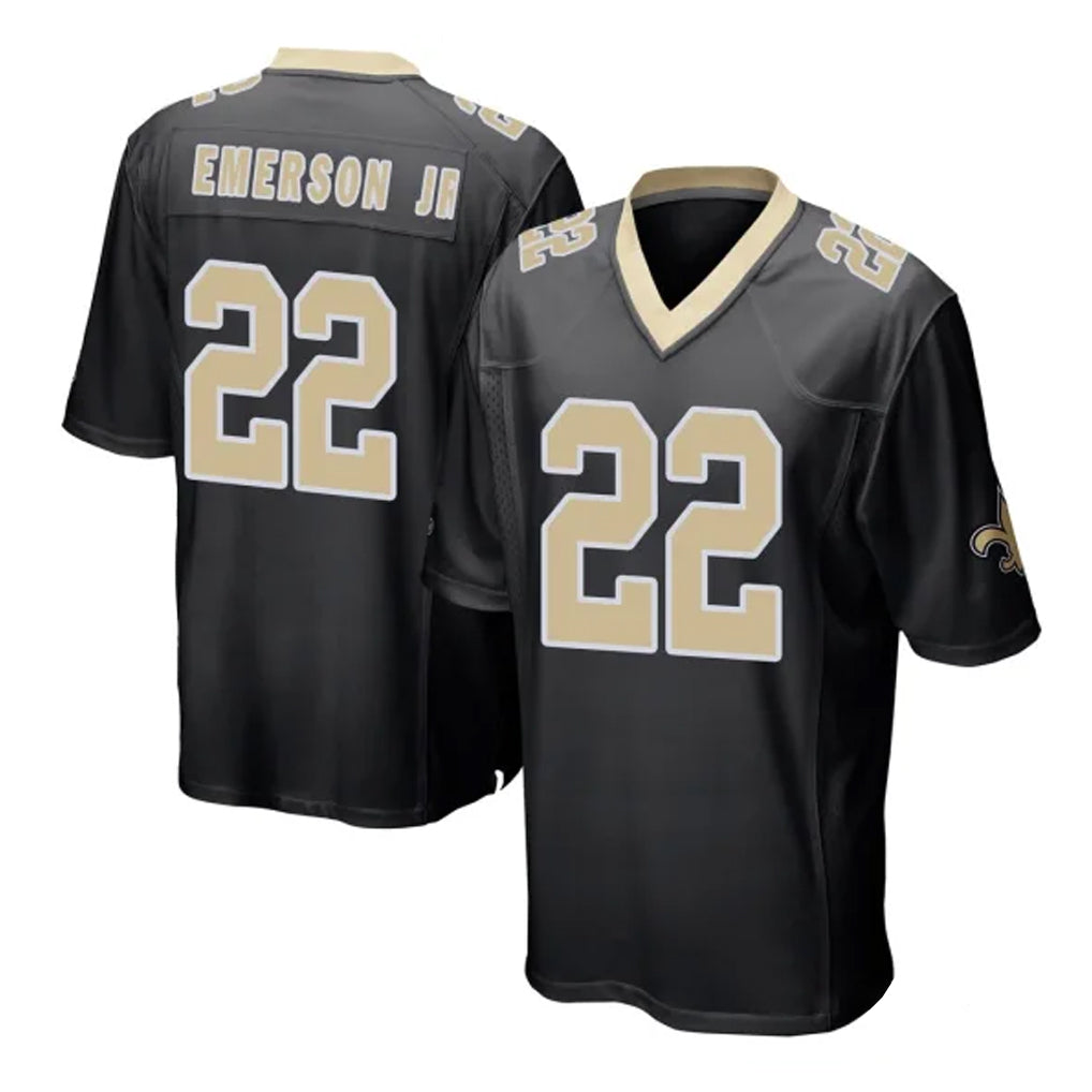Johmsee NO.Saints #22 Martin Emerson Jr. Player Black Home Game Stitched Jerseys