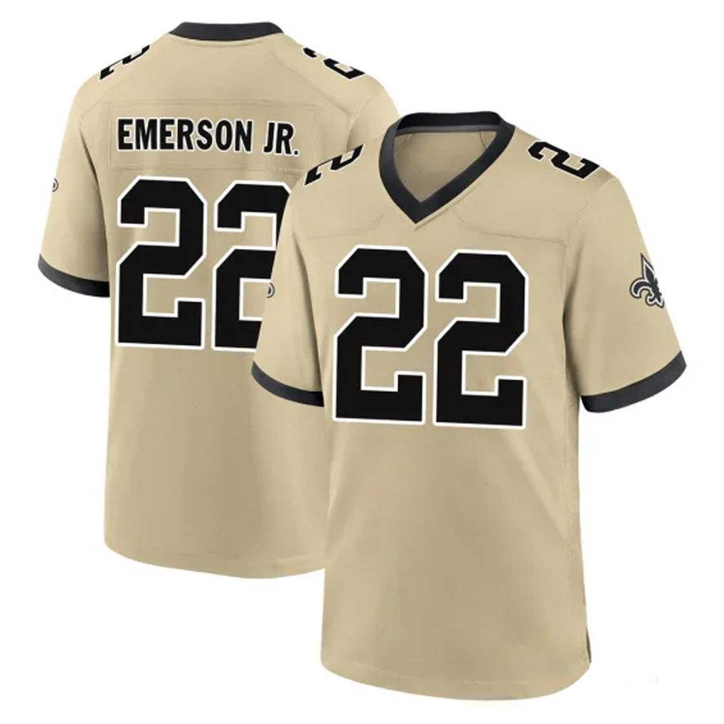 Johmsee NO.Saints #22 Martin Emerson Jr. Player Gold Home Game Stitched Jerseys