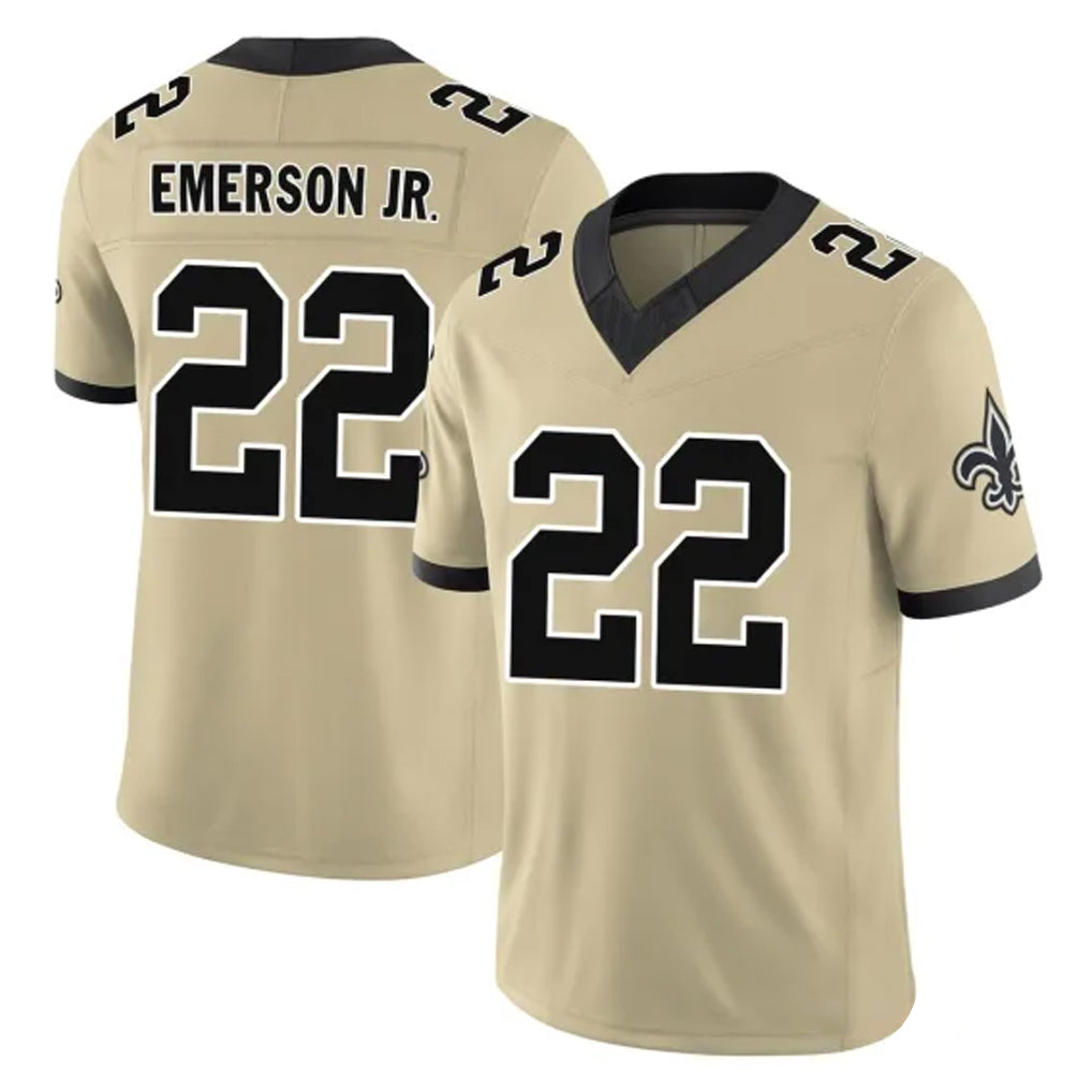 Johmsee NO.Saints #22 Martin Emerson Jr. Player Gold Limited Vapor F.U.S.E. Home Game Stitched Jerseys