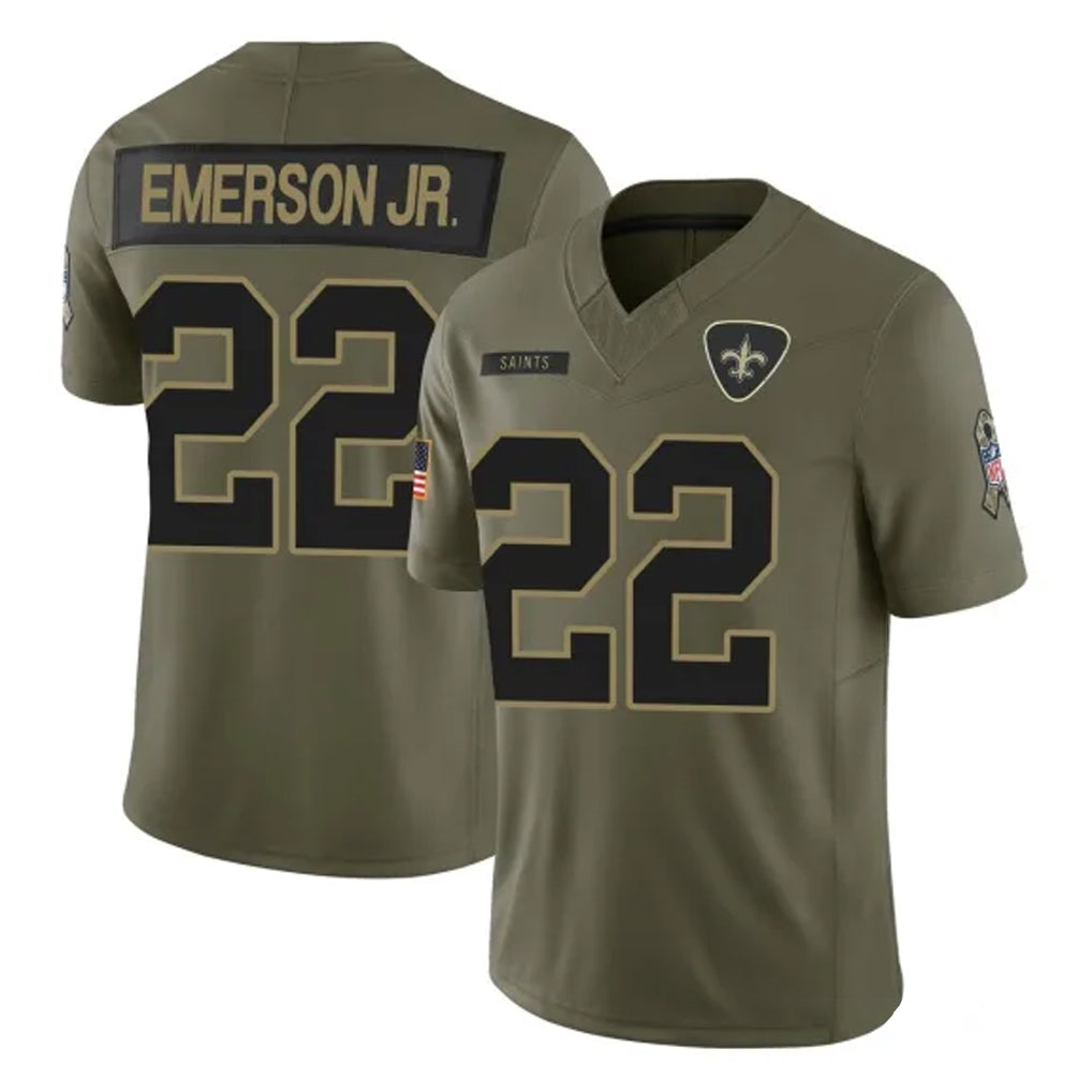 Johmsee NO.Saints #22 Martin Emerson Jr. Player Olive 2025 Salute To Service Limited Stitched Jerseys