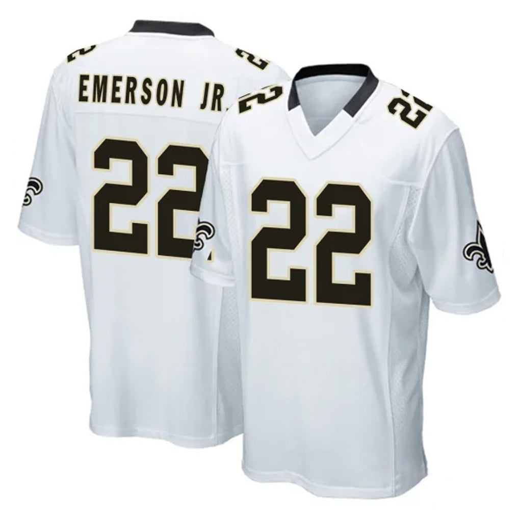 Johmsee NO.Saints #22 Martin Emerson Jr. Player White Home Game Stitched Jerseys