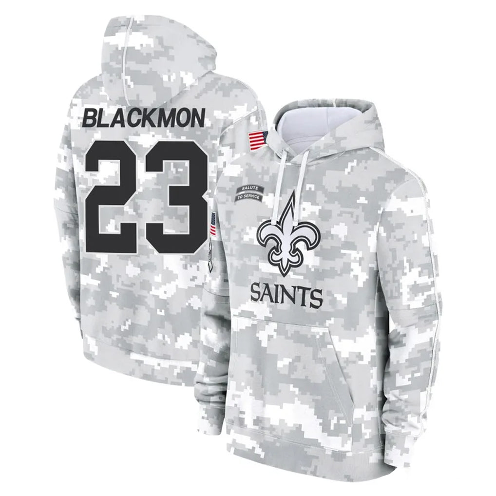 Johmsee NO.Saints #23 Julian Blackmon Player Arctic Camo Salute to Service Pullover Hoodies Limited Game Stitched Jerseys