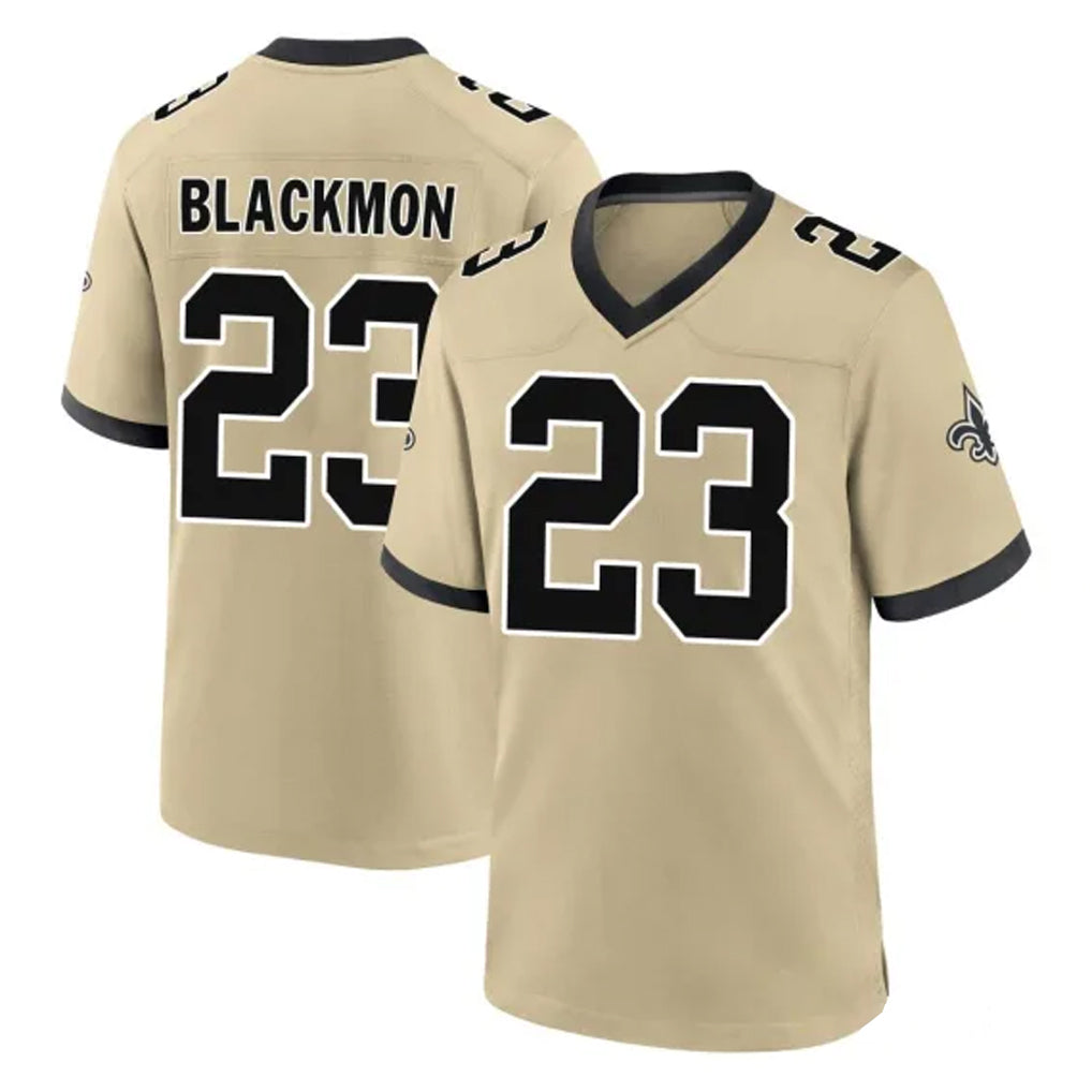 Johmsee NO.Saints #23 Julian Blackmon Player Gold Home Game Stitched Jerseys