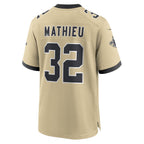 Johmsee NO.Saints #32 Tyrann Mathieu Player Gold Alternate Game Stitched Jerseys