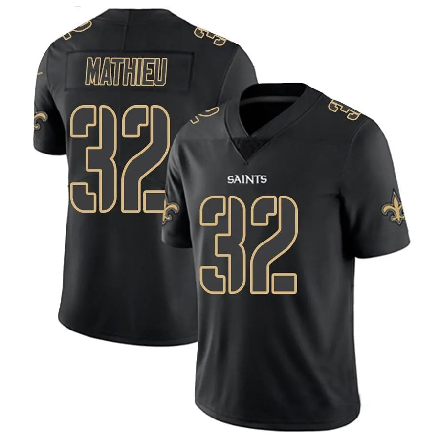 Johmsee NO.Saints #32 Tyrann Mathieu Player Limited Black Impact Stitched Jerseys