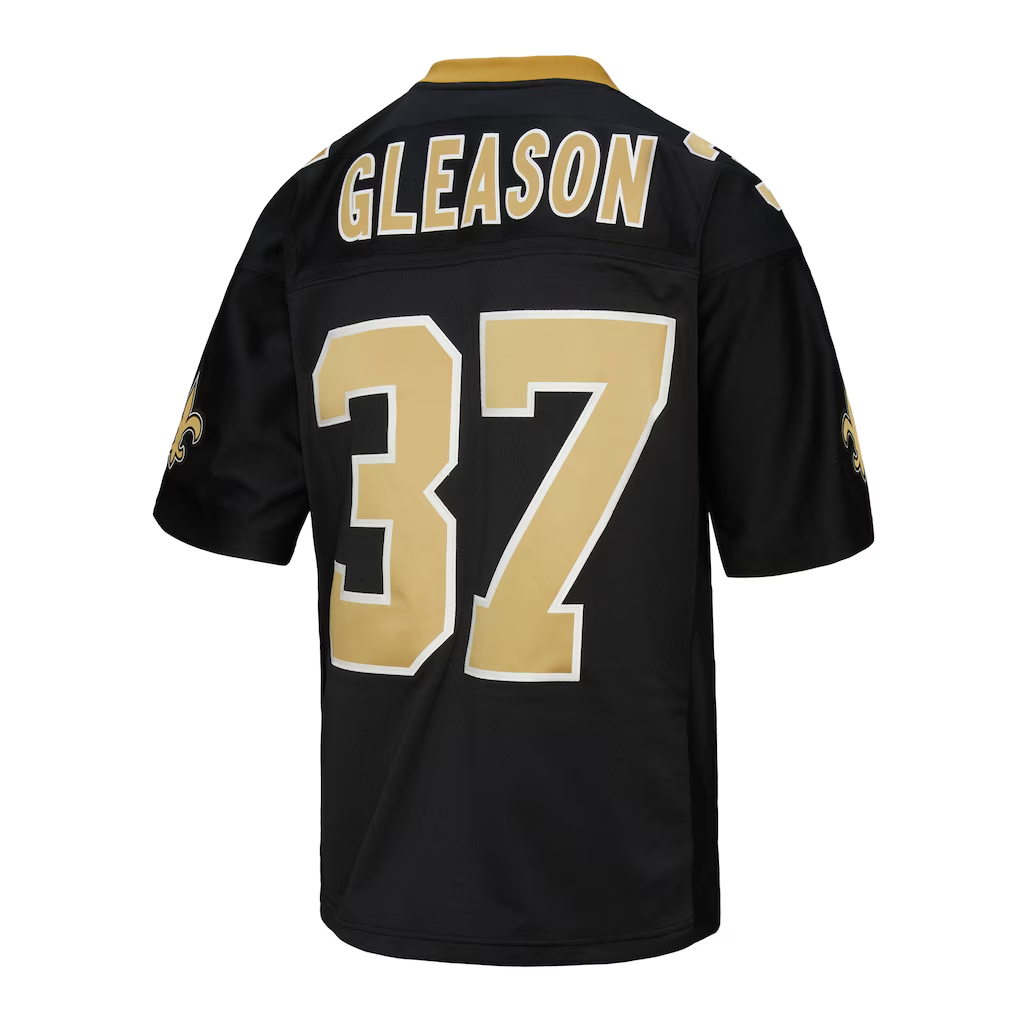 Johmsee NO.Saints #37 Steve Gleason Mitchell & Ness Black Legacy Replica Jersey