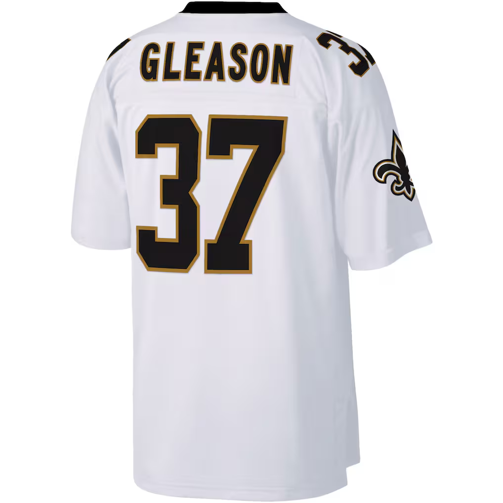 Johmsee NO.Saints #37 Steve Gleason Mitchell & Ness White Big & Tall 2006 Retired Player Replica Jersey
