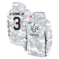 Johmsee NO.Saints #3 Travis Etienne Jr. Player Arctic Camo Salute to Service Pullover Hoodies Limited Game Stitched Jerseys