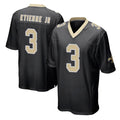 Johmsee NO.Saints #3 Travis Etienne Jr. Player Black Home Game Stitched Jerseys