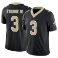 Johmsee NO.Saints #3 Travis Etienne Jr. Player Black Limited Vapor F.U.S.E. Home Game Stitched Jerseys