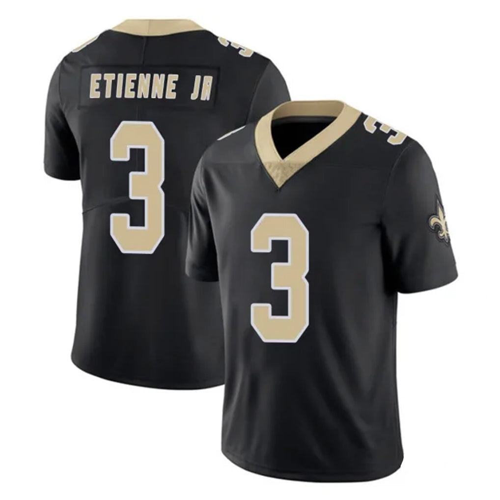 Johmsee NO.Saints #3 Travis Etienne Jr. Player Black Limited Vapor Untouchable Home Game Stitched Jerseys