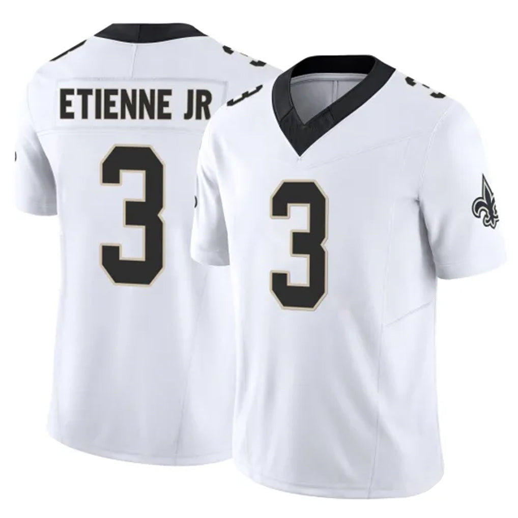 Johmsee NO.Saints #3 Travis Etienne Jr. Player White Limited Vapor F.U.S.E. Home Game Stitched Jerseys