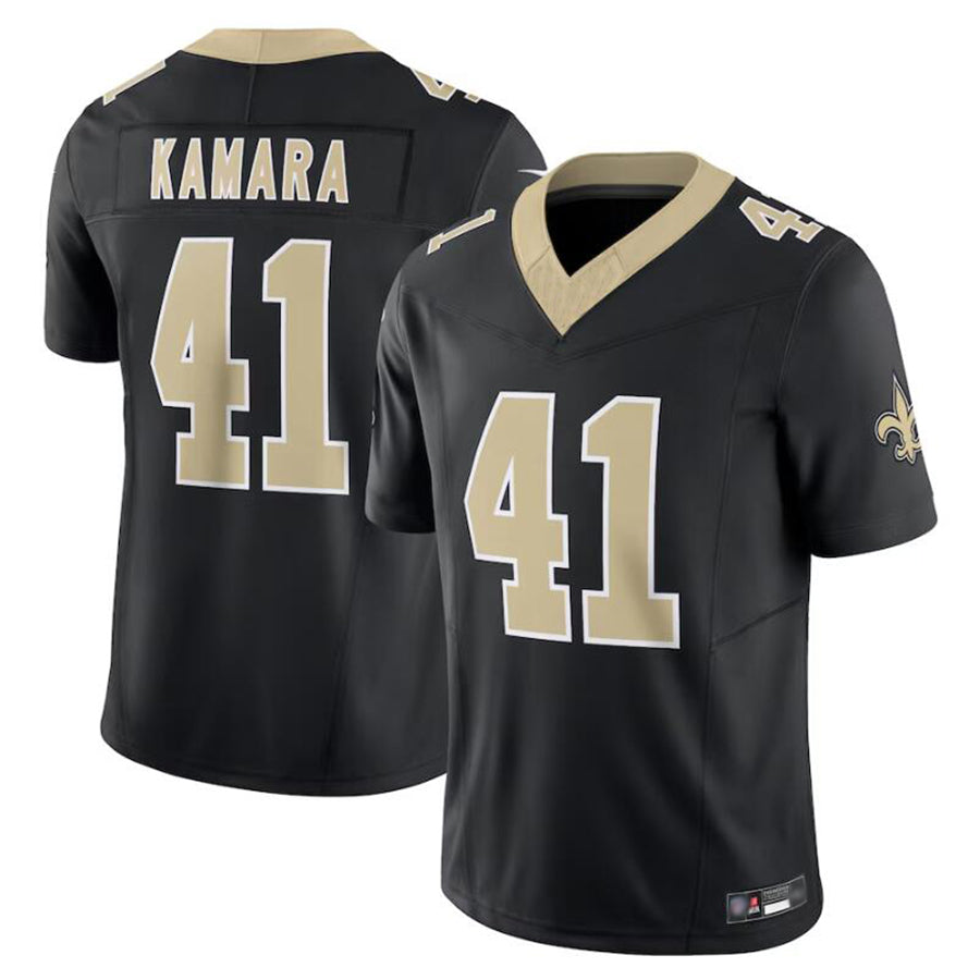 Johmsee NO.Saints #41 Alvin Kamara Player Black Black Vapor F.U.S.E. Limited Stitched Jerseys