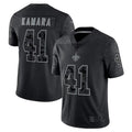 Johmsee NO.Saints #41 Alvin Kamara Player Black RFLCTV Limited Stitched Jerseys