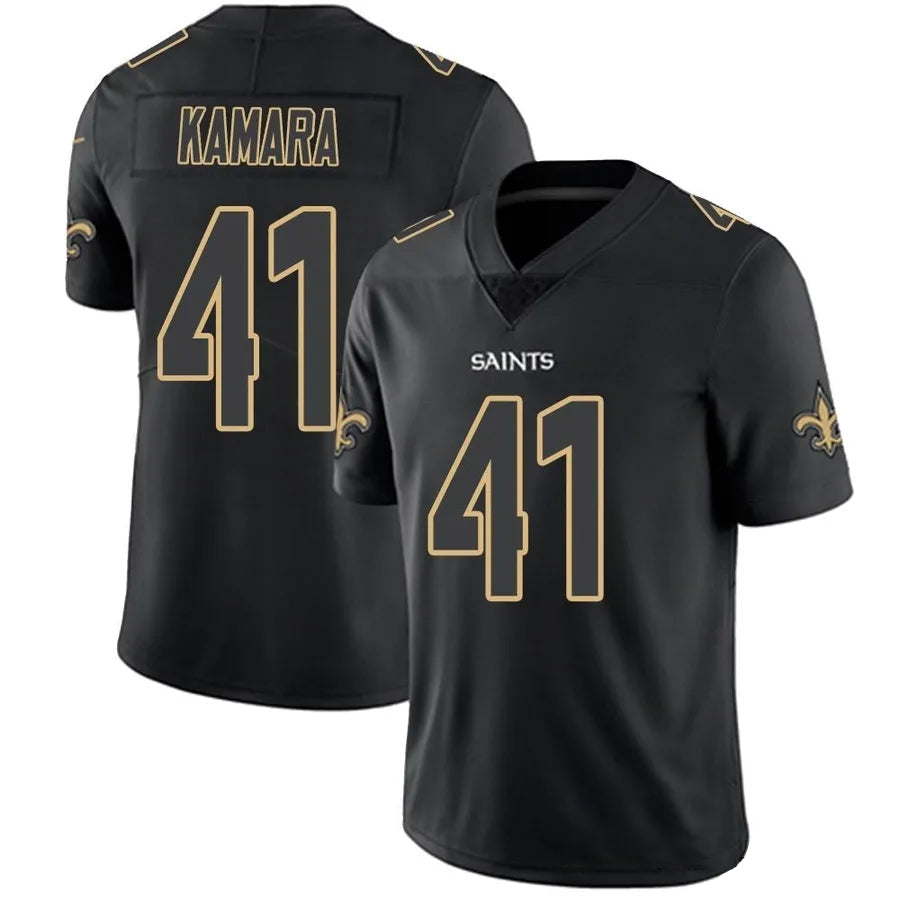 Johmsee NO.Saints #41 Alvin Kamara Player Limited Black Impact Stitched Jerseys