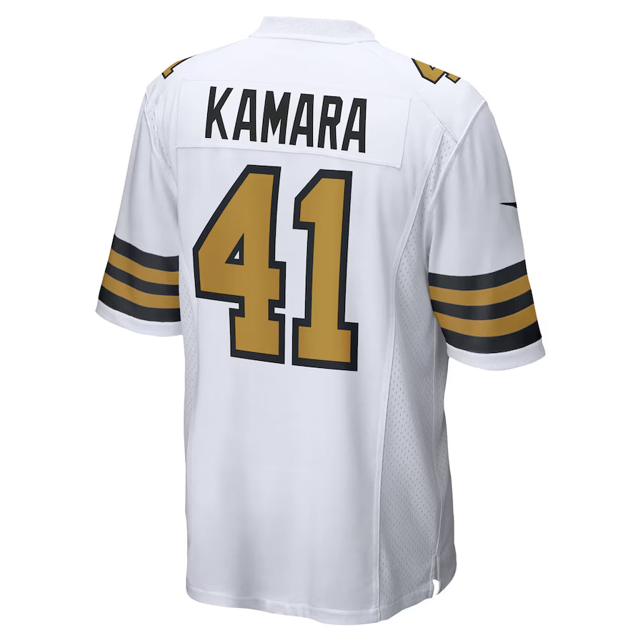Johmsee NO.Saints #41 Alvin Kamara Player White Alternate Game Stitched Jerseys