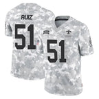 Johmsee NO.Saints #51 Cesar Ruiz Player Arctic Camo Salute To Service Limited Game Stitched Jerseys