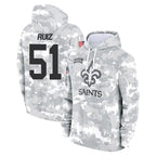 Johmsee NO.Saints #51 Cesar Ruiz Player Arctic Camo Salute to Service Pullover Hoodies Limited Game Stitched Jerseys