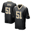 Johmsee NO.Saints #51 Cesar Ruiz Player Black Home Game Stitched Jerseys