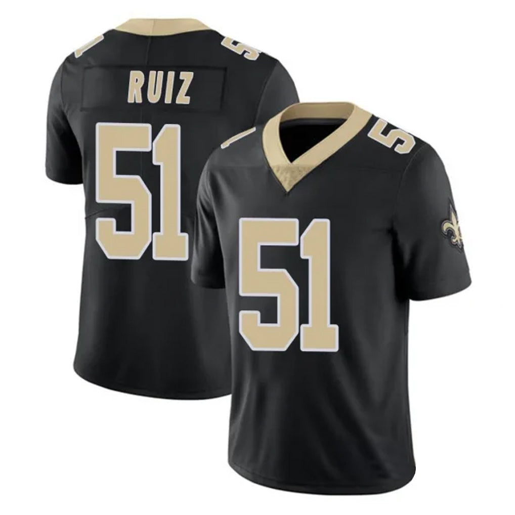 Johmsee NO.Saints #51 Cesar Ruiz Player Black Limited Vapor Untouchable Home Game Stitched Jerseys