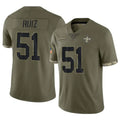 Johmsee NO.Saints #51 Cesar Ruiz Player Olive Salute To Service Limited Stitched Jerseys