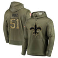 Johmsee NO.Saints #51 Cesar Ruiz Player Olive Salute to Service Pullover Hoodies Home Game Stitched Jerseys