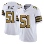 Johmsee NO.Saints #51 Cesar Ruiz Player White Limited Color Rush Home Game Stitched Jerseys