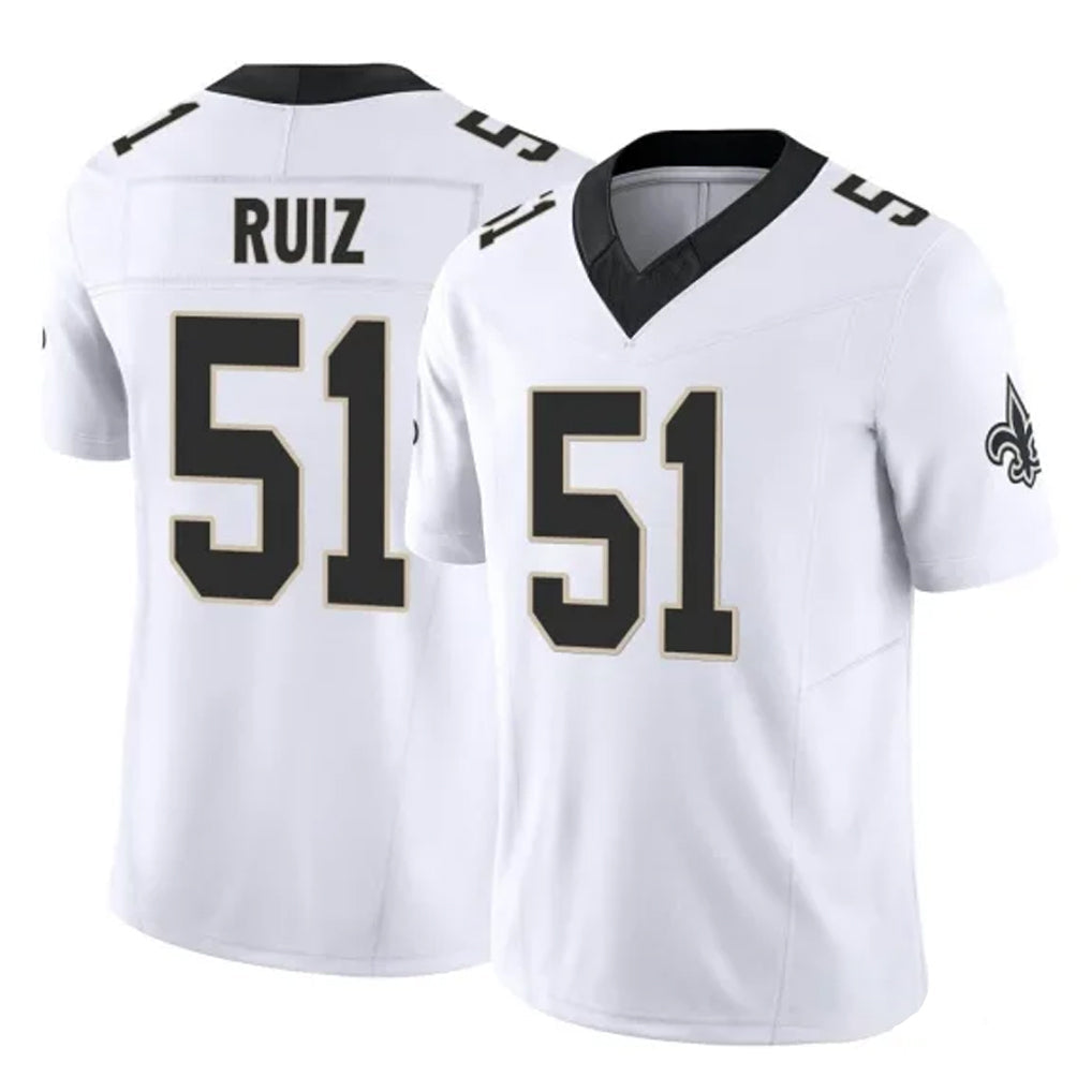 Johmsee NO.Saints #51 Cesar Ruiz Player White Limited Vapor F.U.S.E. Home Game Stitched Jerseys