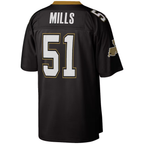 Johmsee NO.Saints  #51 Sam Mills Mitchell & Ness Black Legacy Replica Stitched Puhic Jersey