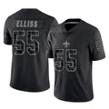 Johmsee NO.Saints #55 Kaden Elliss Player Black Limited Reflective Home Game Stitched Jerseys