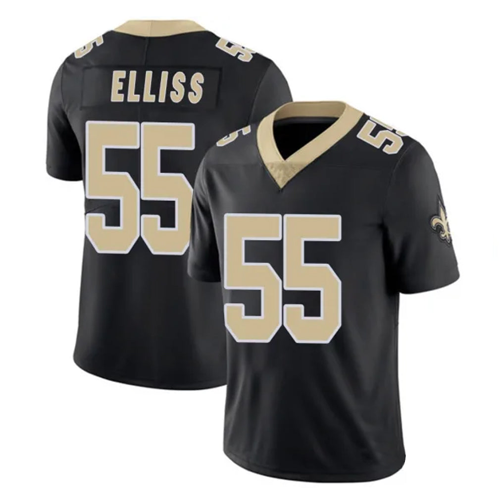 Johmsee NO.Saints #55 Kaden Elliss Player Black Limited Vapor Untouchable Home Game Stitched Jerseys